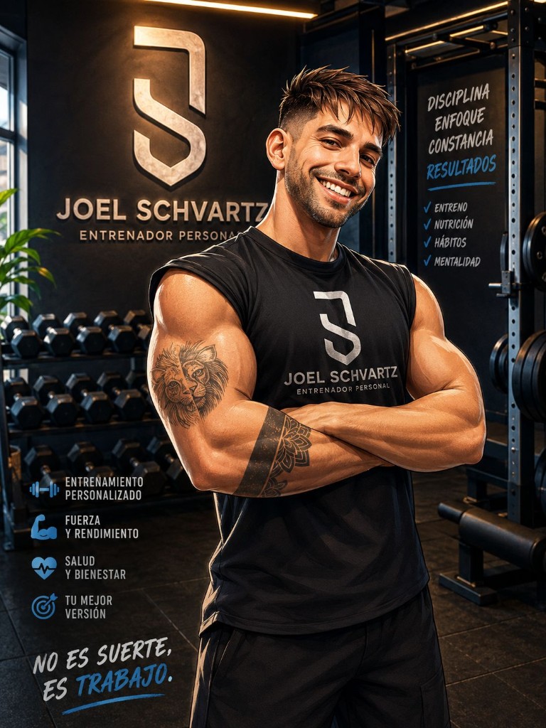 Joel Schvartz entrenando en el gimnasio